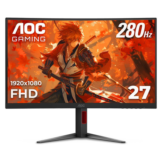 AOC 27" 1080p 280Hz Curved Gaming Monitor – 0.3ms, FreeSync, HDR, Height Adjustable