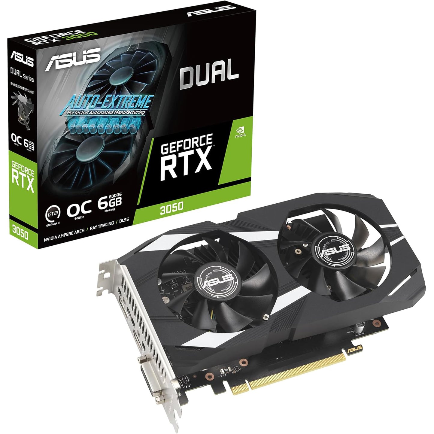 ASUS Dual GeForce RTX 3050 OC 6GB GDDR6 Graphics Card