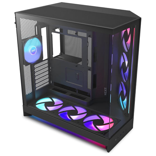 NZXT H9 Flow RGB+ (Black) – Dual-Chamber ATX Case