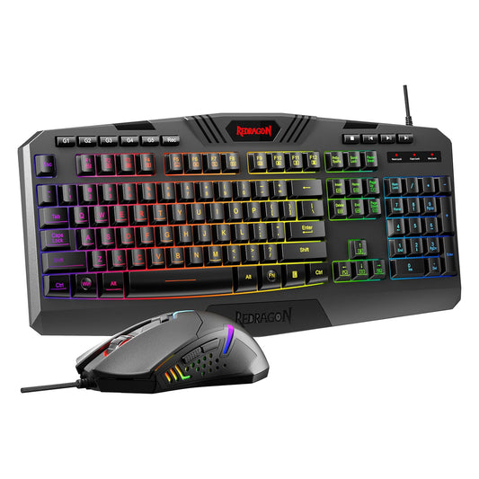 Redragon S101-3 Pro RGB Gaming Keyboard & Mouse Combo – Programmable, RGB Keyboard, Red-Backlit Mouse