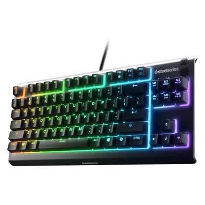 SteelSeries Apex 3 TKL RGB Gaming Keyboard – Tenkeyless, Quiet Switches, IP32 Water-Resistant